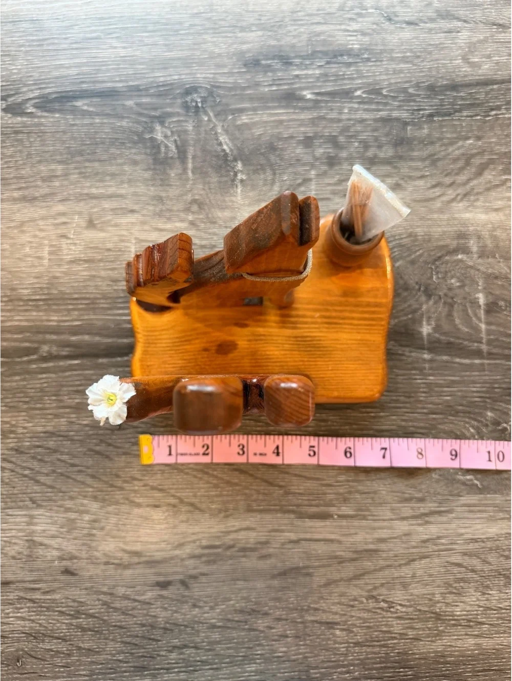 Terry Buckley Handcrafted Wood Coyote Napkin Toothpick Holder Tucson Arizona